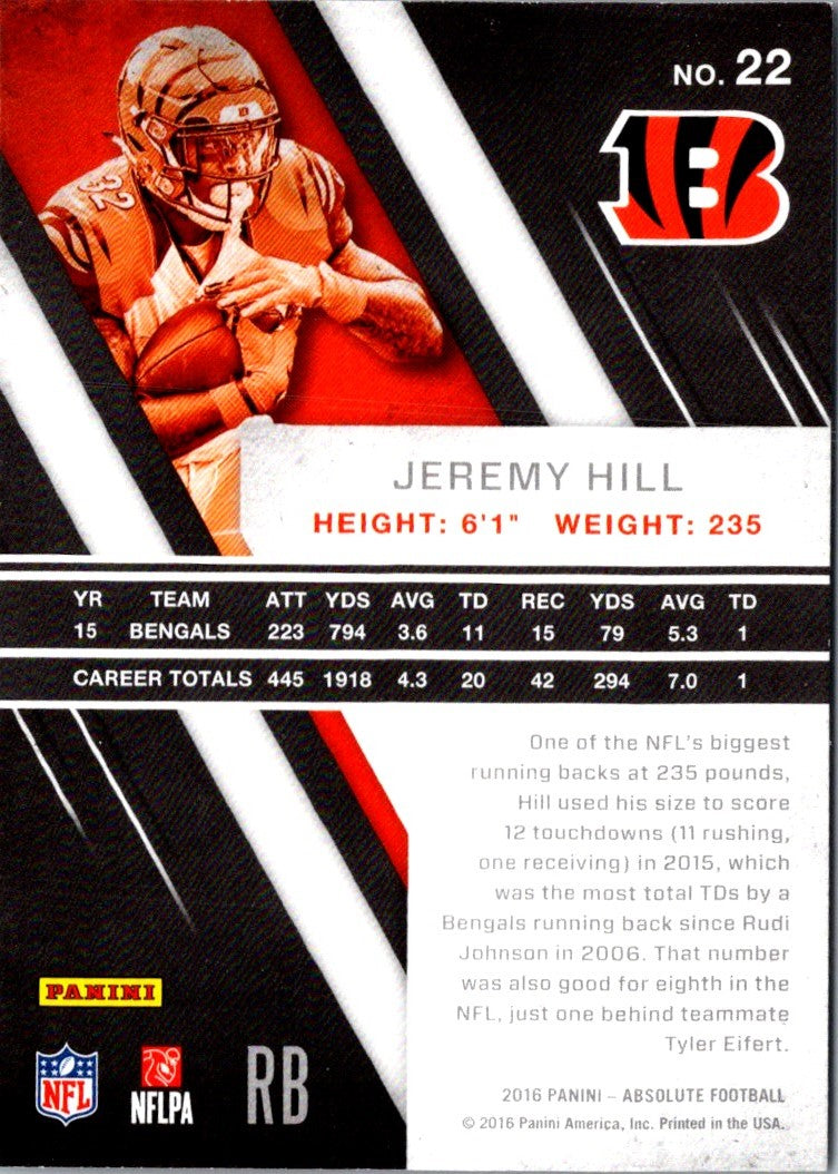 2016 Panini Absolute Jeremy Hill