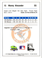 1991 Classic Best Frederick Keys Manny Alexander #15