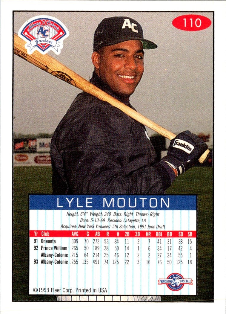 1993 Fleer Excel Lyle Mouton