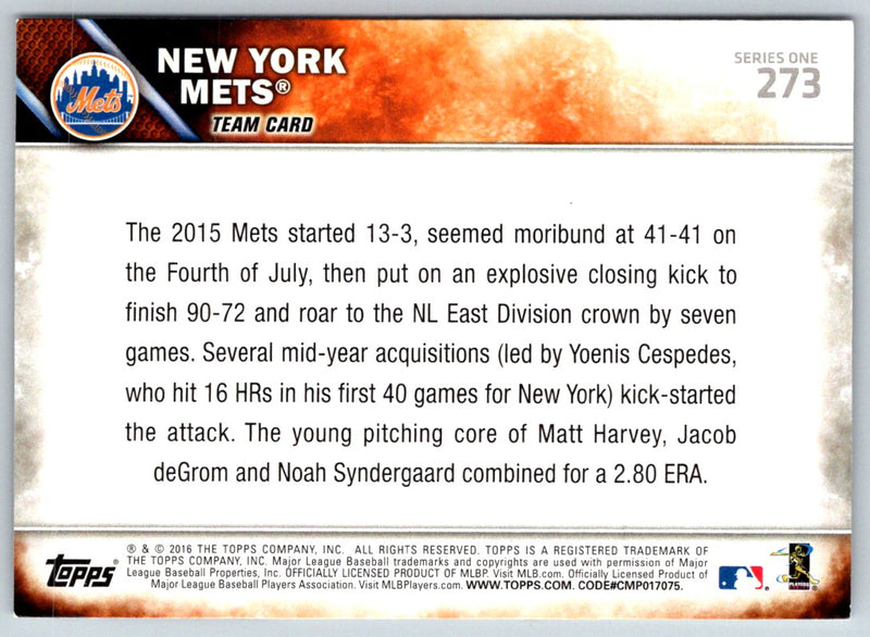 2016 Topps All-Star Game New York Mets