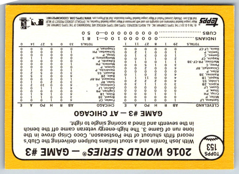 2017 Topps Heritage Crisp Clutch for Cleveland (Coco Crisp)