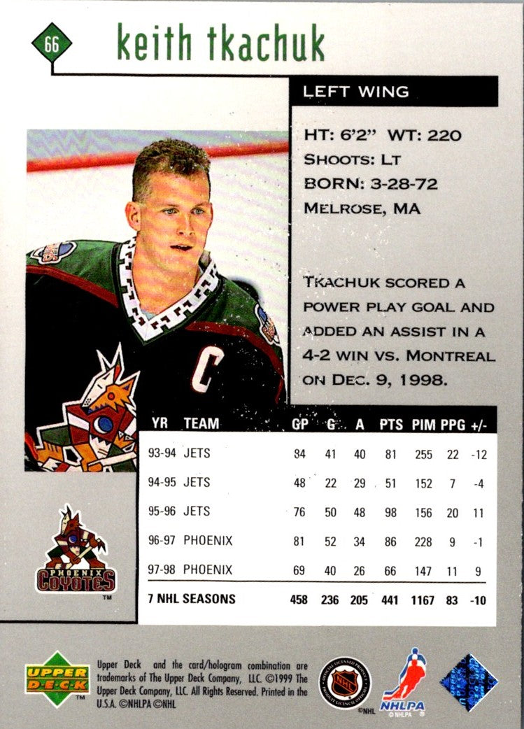 1999 Upper Deck Black Diamond Keith Tkachuk