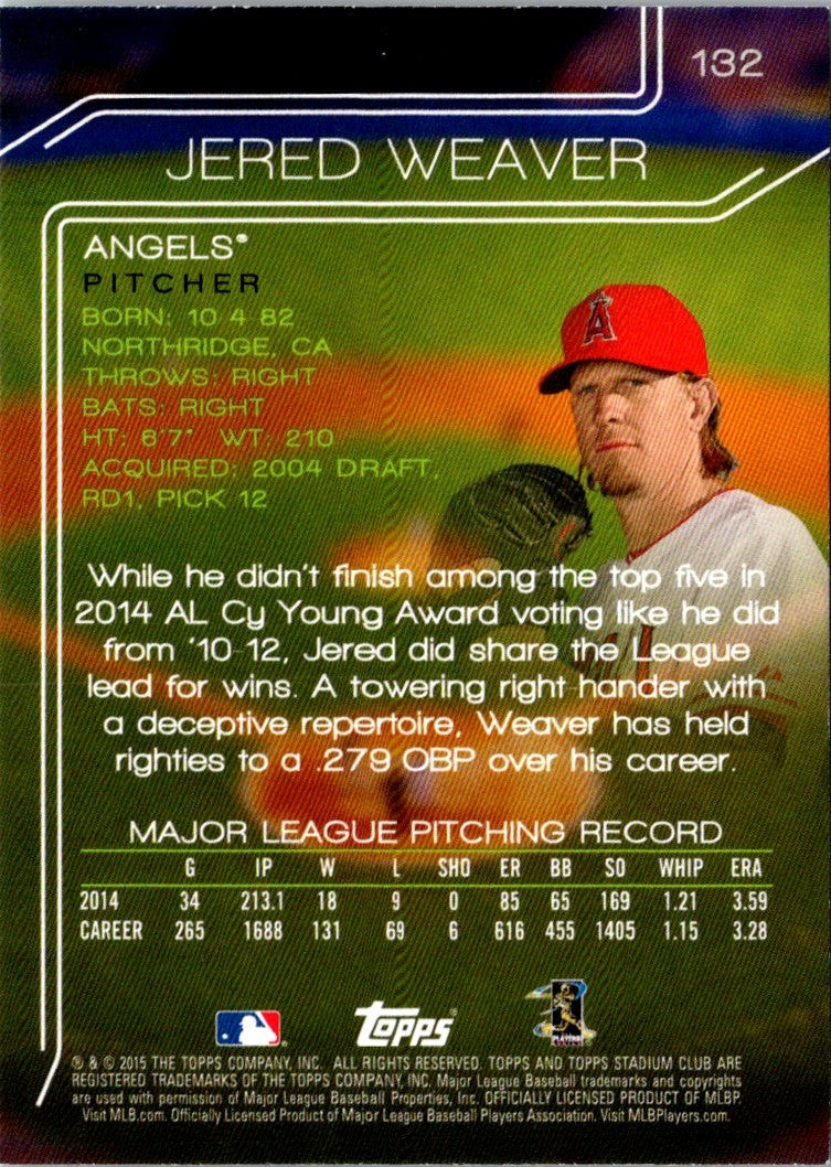 2015 Stadium Club Jered Weaver