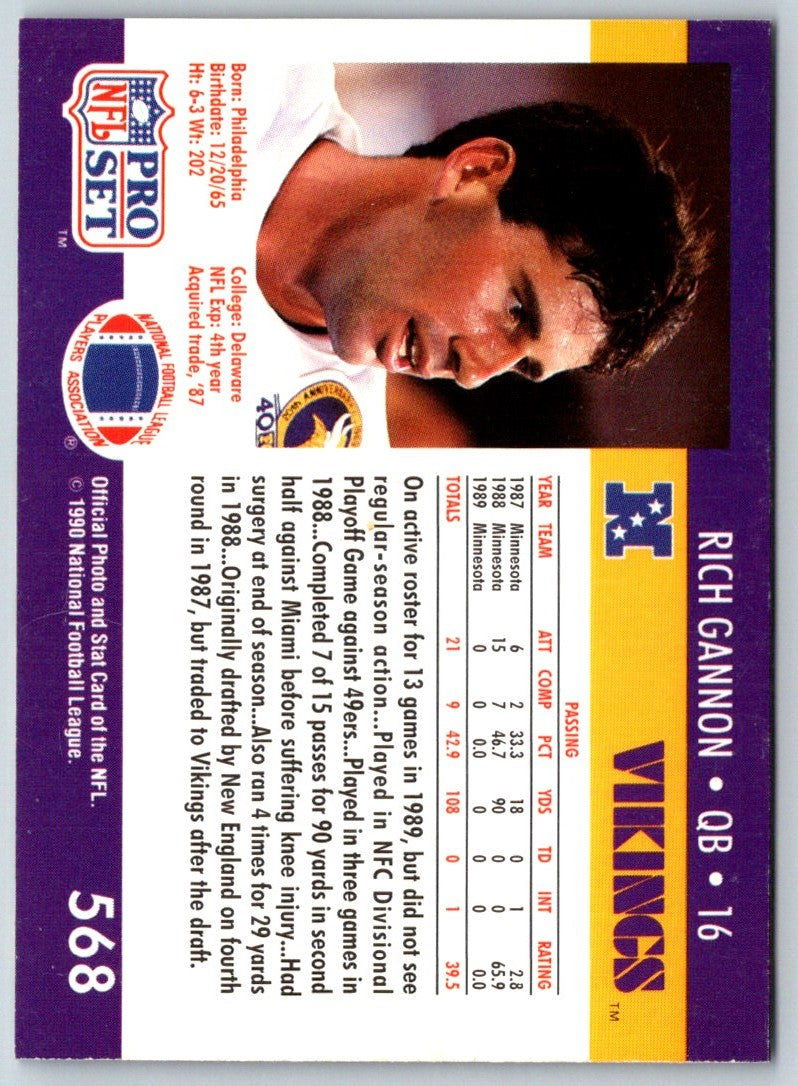 1990 Pro Set Rich Gannon