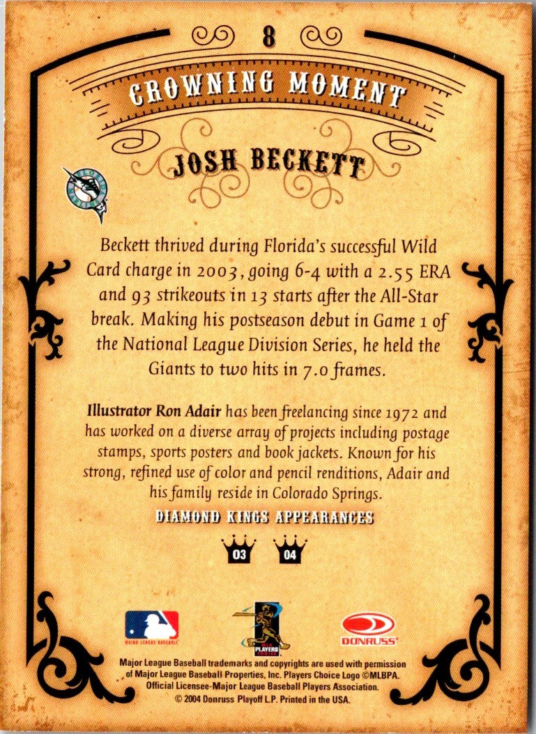 2004 Donruss Diamond Kings Josh Beckett