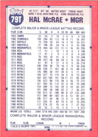 1991 Topps Traded Hal McRae #79T