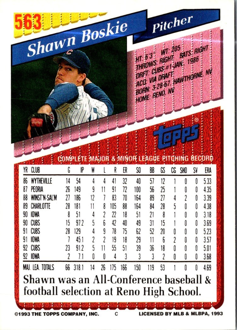 1993 Topps Gold Shawn Boskie