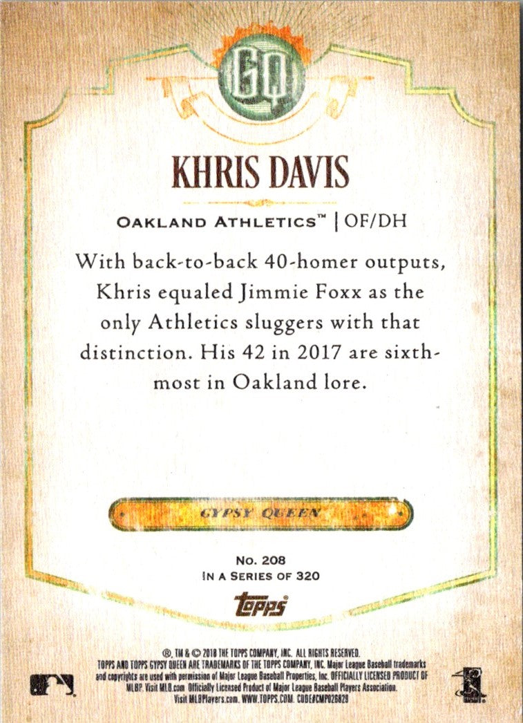 2018 Topps Gypsy Queen Khris Davis