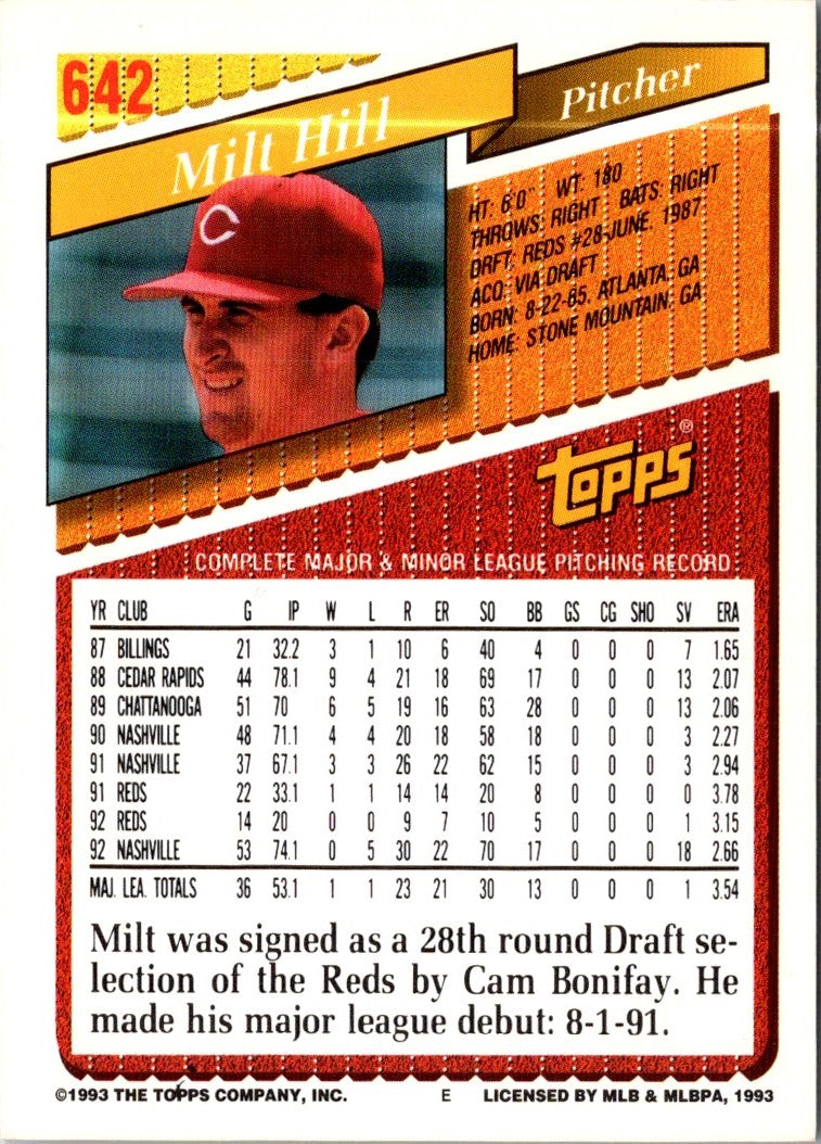 1993 Topps Gold Milt Hill