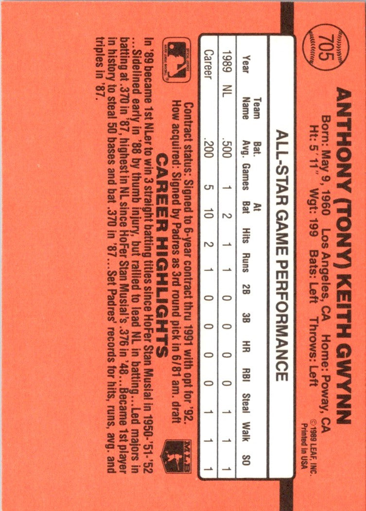 1989 Donruss Onruss 90 Towg Gurgun All Star