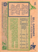 1983 O-Pee-Chee Bill Gardner #103 Rookie