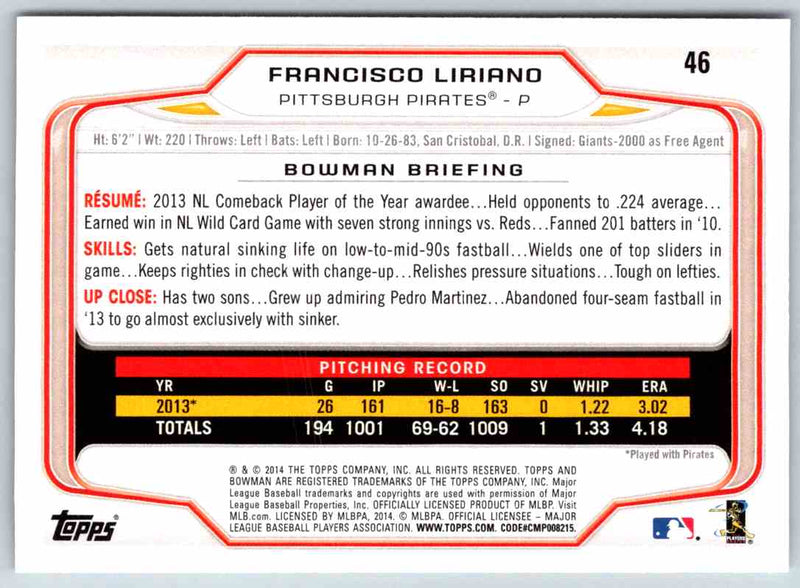 2014 Bowman Francisco Liriano