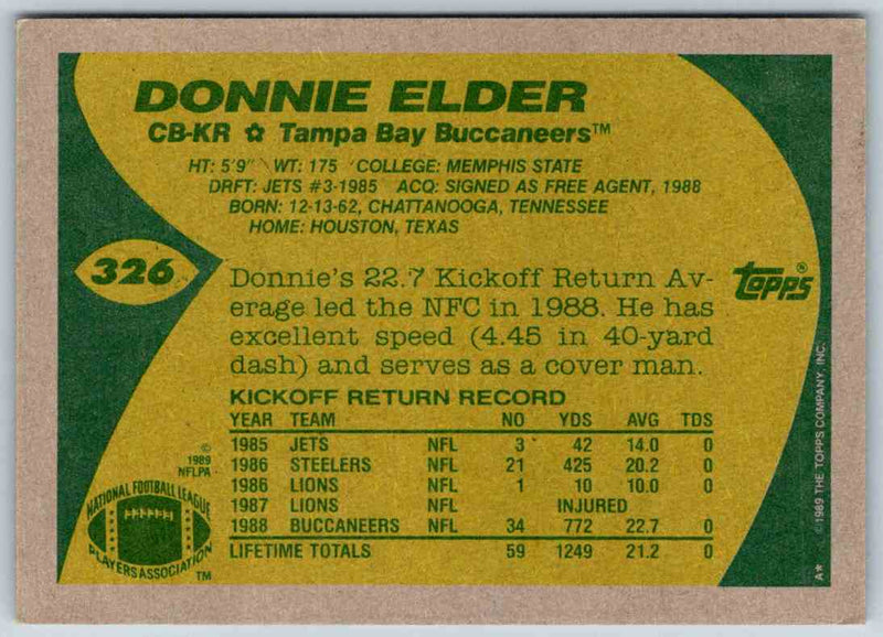 1989 Topps Donnie Elder