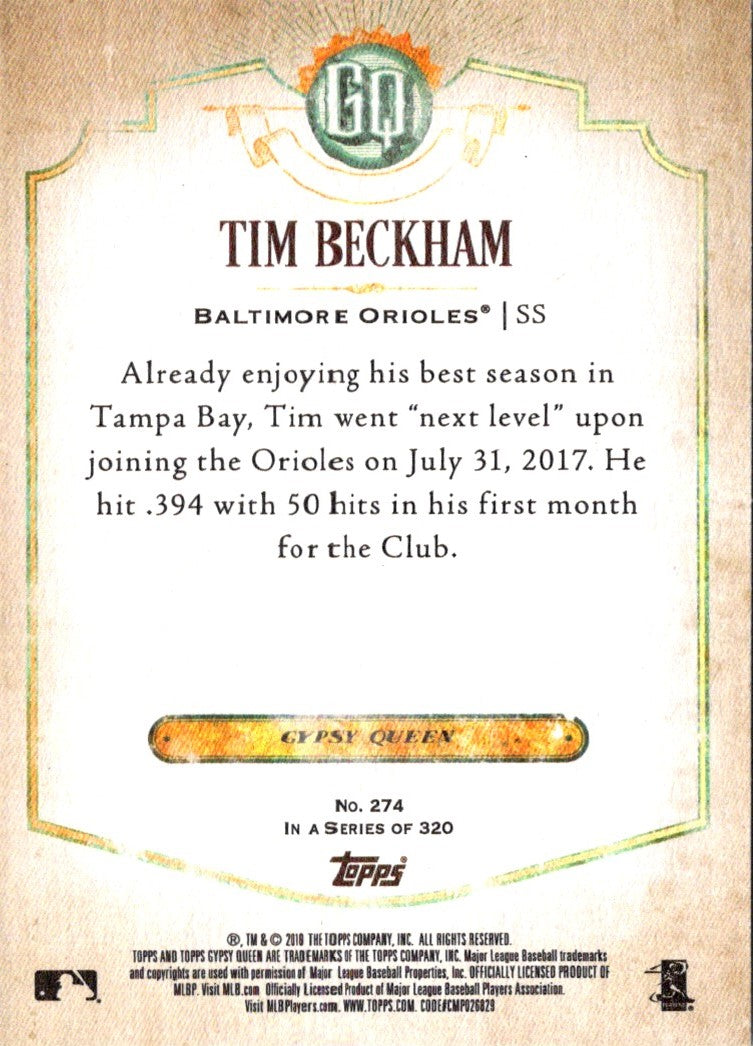 2018 Topps Gypsy Queen Tim Beckham