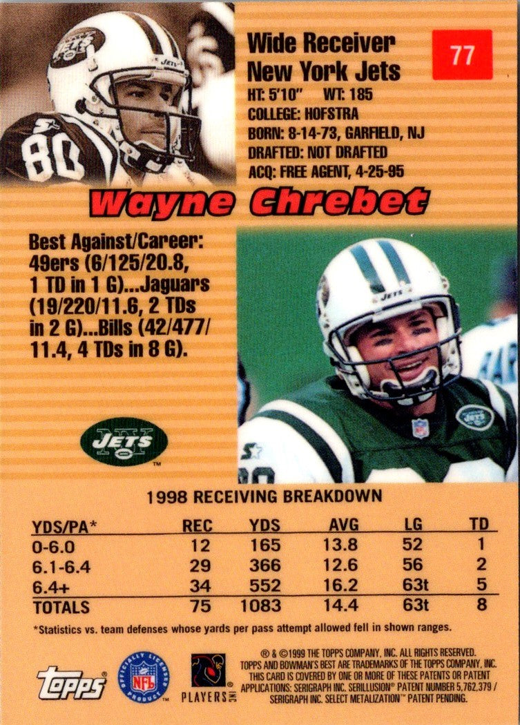 1999 Bowman's Best Wayne Chrebet