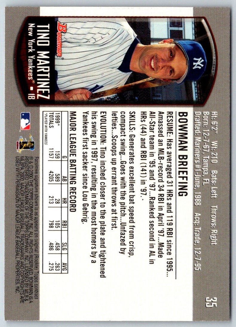 2000 Bowman Tino Martinez