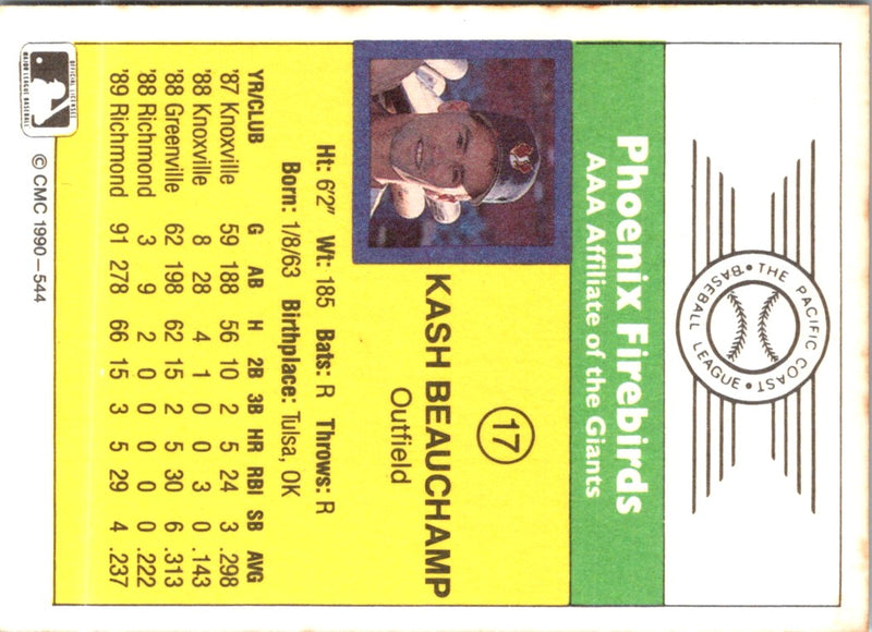 1990 CMC Phoenix Firebirds Kash Beauchamp