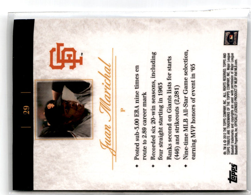 2012 Topps Tribute Juan Marichal