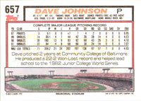 1992 Topps Dave Johnson #657