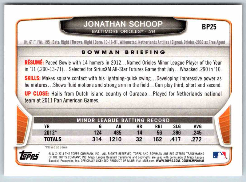 2013 Bowman Jonathan Schoop