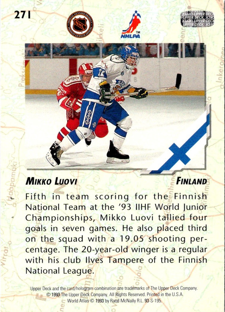 1993 Upper Deck Mikko Luovi