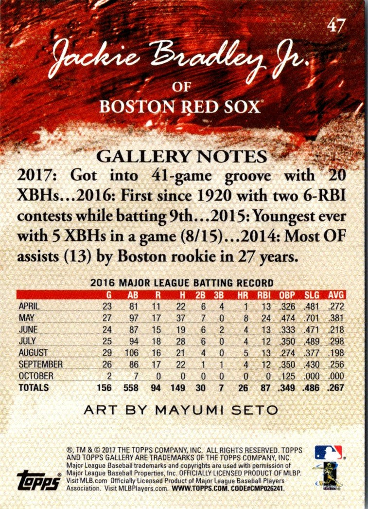 2017 Topps Gallery Jackie Bradley Jr.