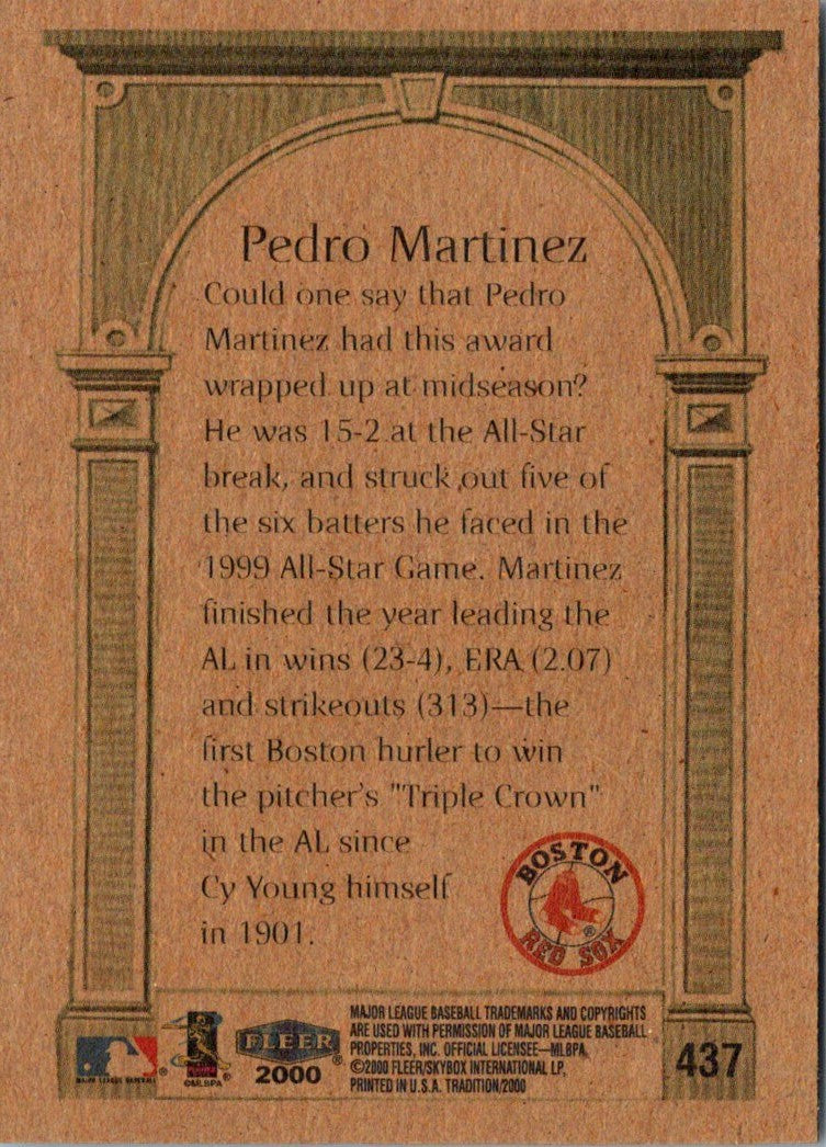 2000 Fleer Tradition Pedro Martinez