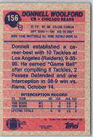 1991 Topps Football Donnell Woolford #156
