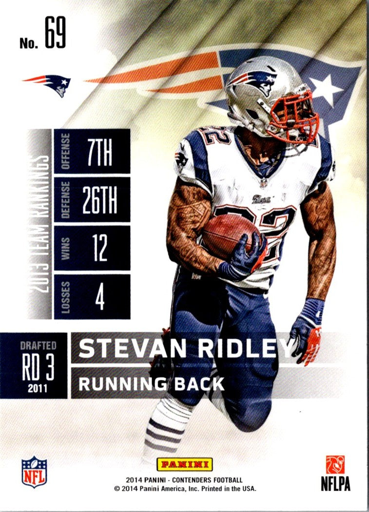 2014 Panini Contenders Stevan Ridley