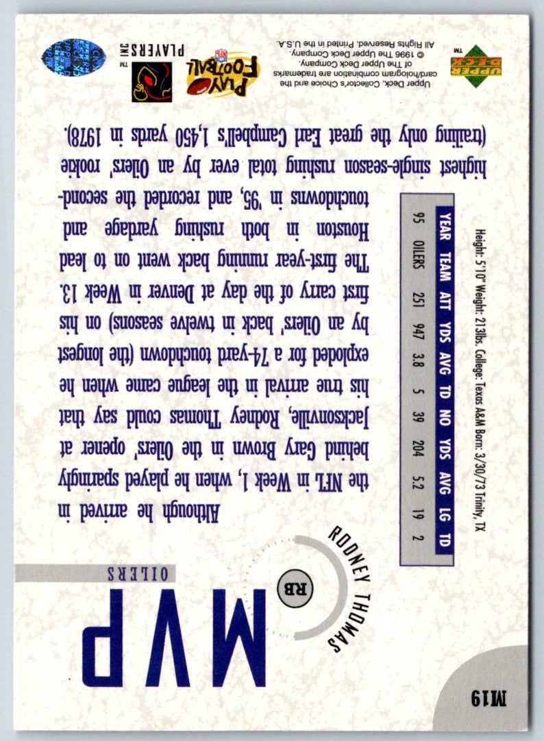 1996 Collector's Choice MVPs Rodney Thomas