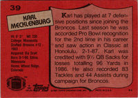 1987 Topps Karl Mecklenburg #39 NM+
