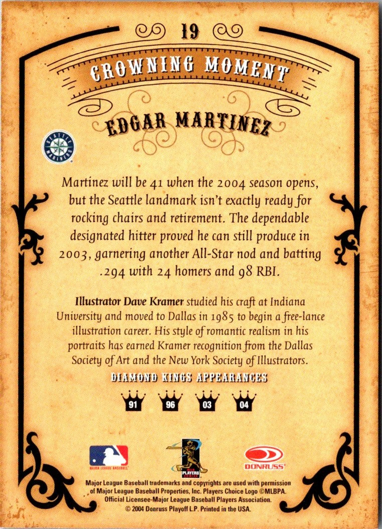 2004 Donruss Diamond Kings Edgar Martinez