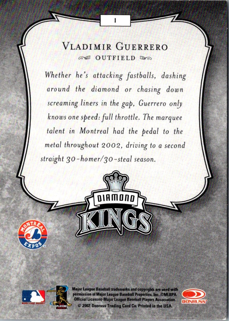 2002 Donruss Diamond Kings Vladimir Guerrero