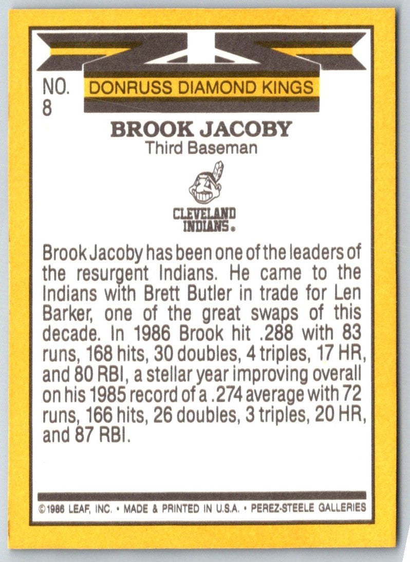 1987 Donruss Diamond King Brook Jacoby