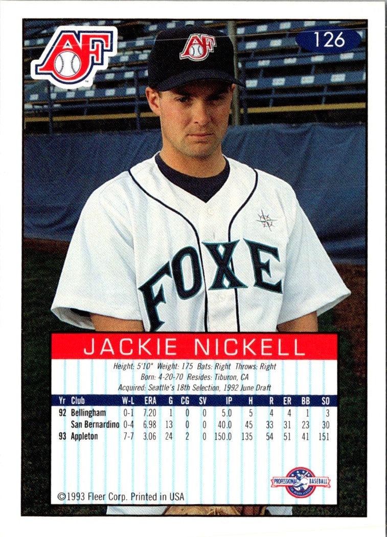 1993 Fleer Excel Jackie Nickell