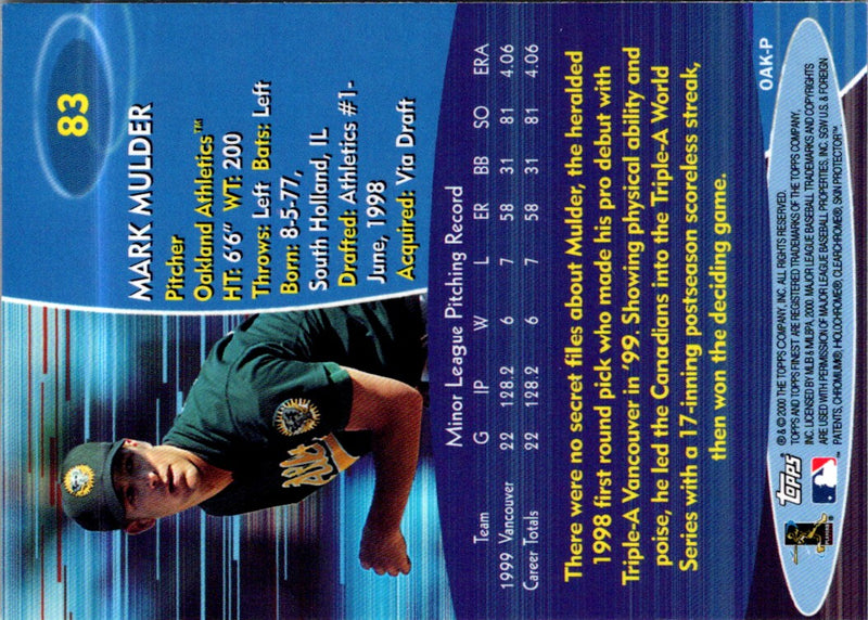 2000 Finest Mark Mulder