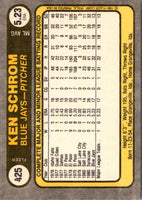 1981 Fleer Ken Schrom #425 Rookie