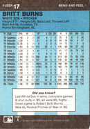 1986 Fleer Star Stickers Britt Burns