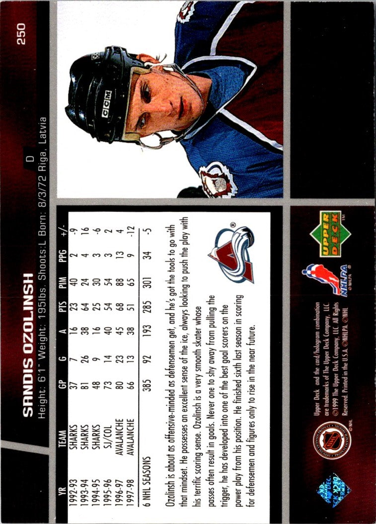 1998 Upper Deck Sandis Ozolinsh