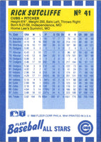 1988 Fleer Baseball All-Stars Rick Sutcliffe #41