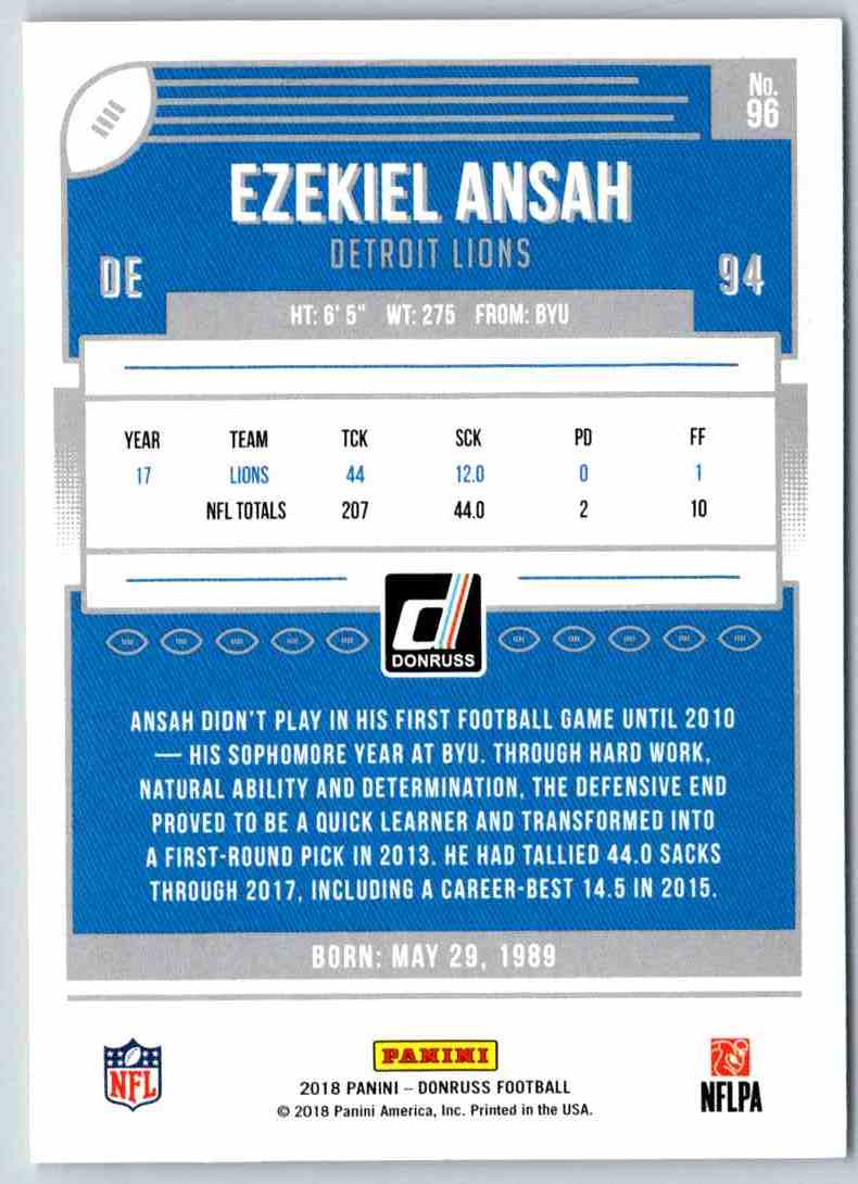 2018 Donruss Ezekiel Ansah