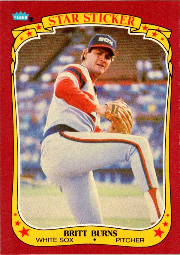 1986 Fleer Star Stickers Britt Burns #17