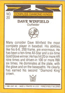1987 Donruss Diamond Kings Dave Winfield