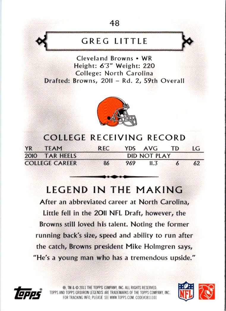 2011 Topps Gridiron Legends Greg Little