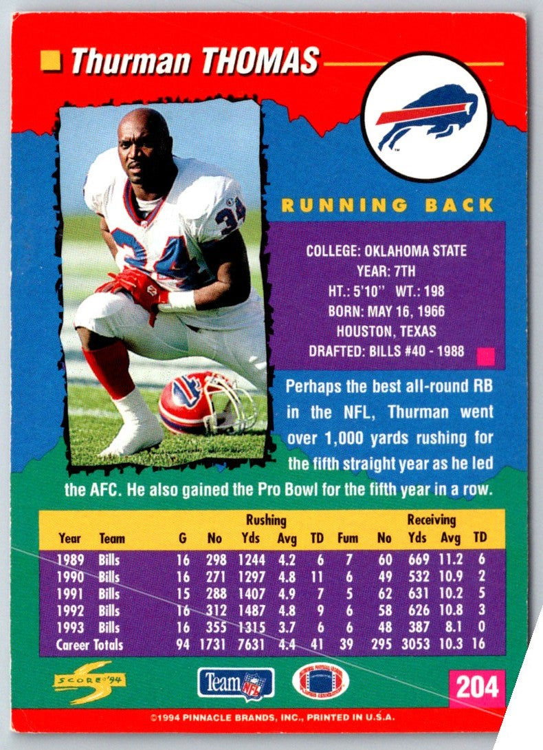 1994 Score Thurman Thomas