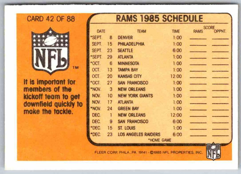 1991 Fleer Ultra The Kickoff #42 OF 88