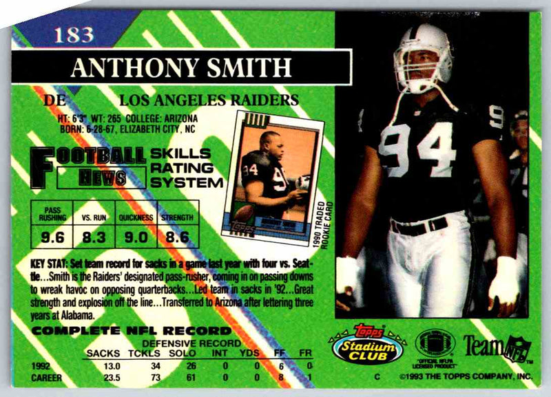 1991 Topps Stadium Club Football Anthony Smith