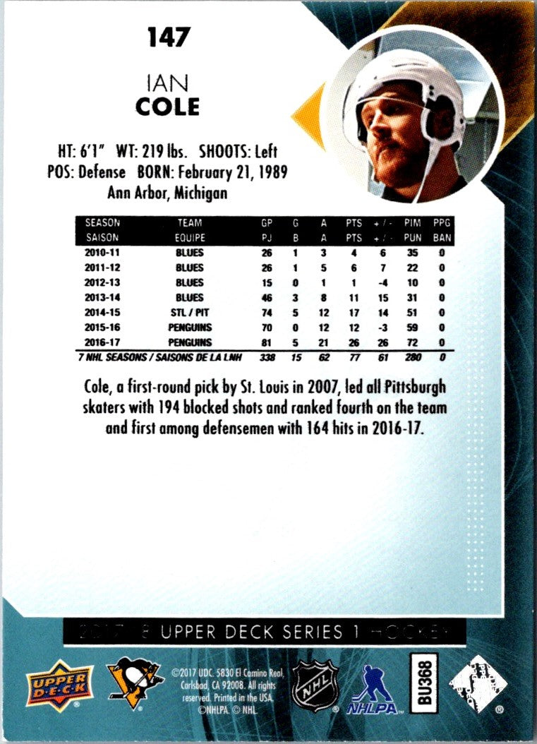 2017 Upper Deck Ian Cole