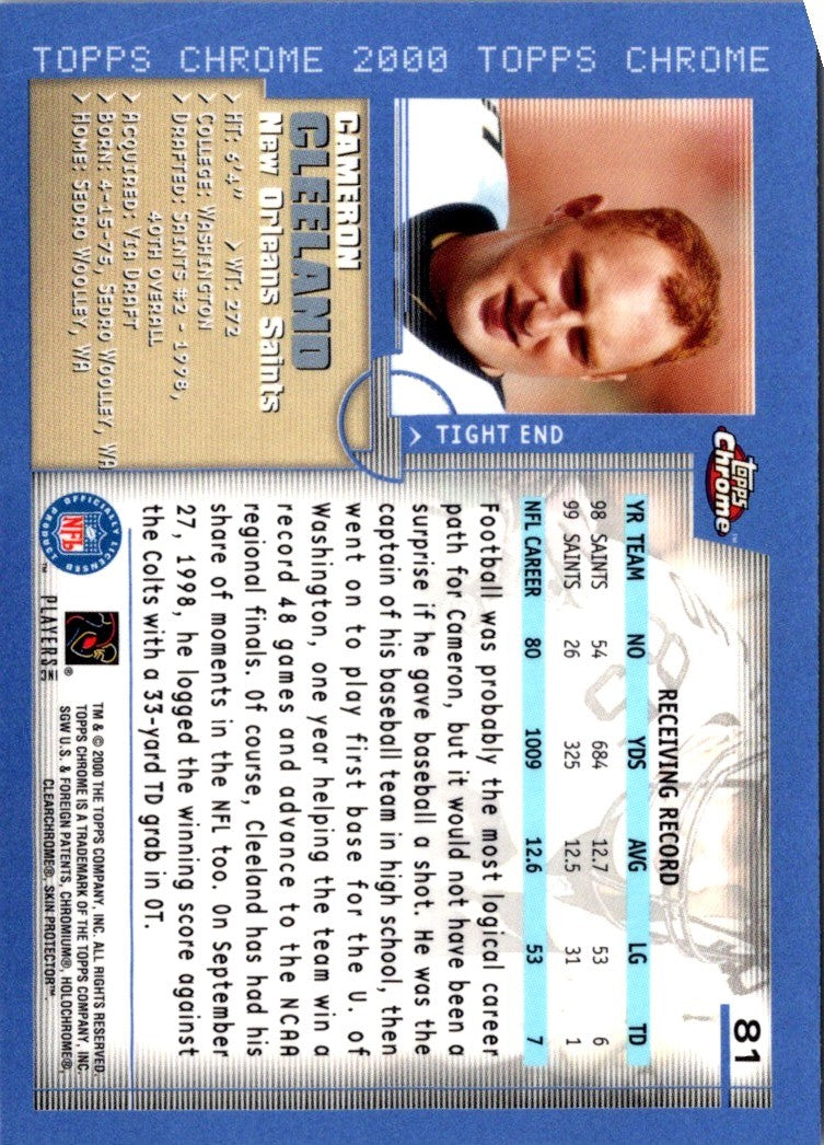 2000 Topps Chrome Cameron Cleeland
