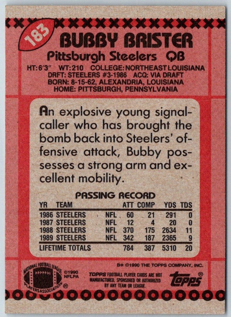 1990 Topps Bubby Brister